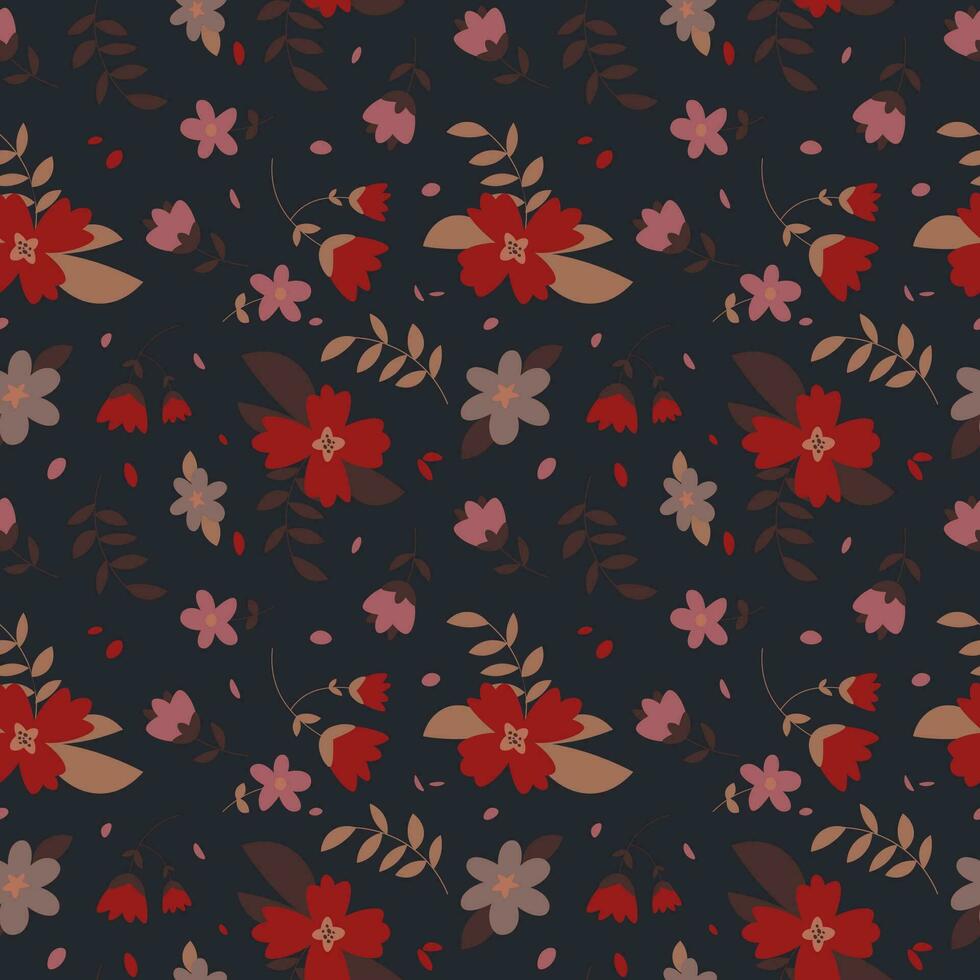 Floral pattern in seamless style. vector