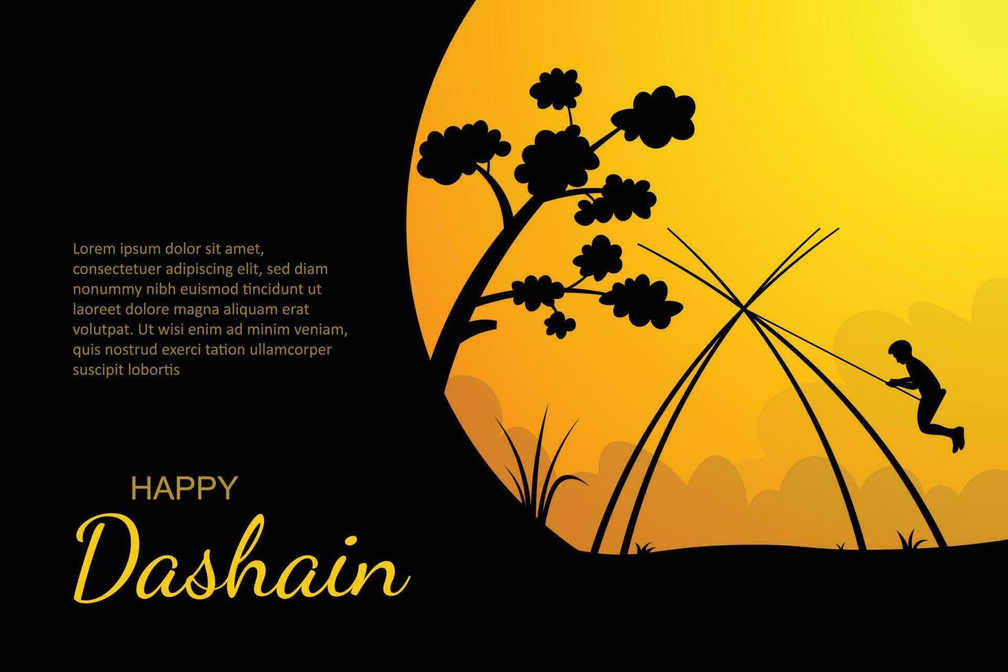 Happy Dashain background. vector