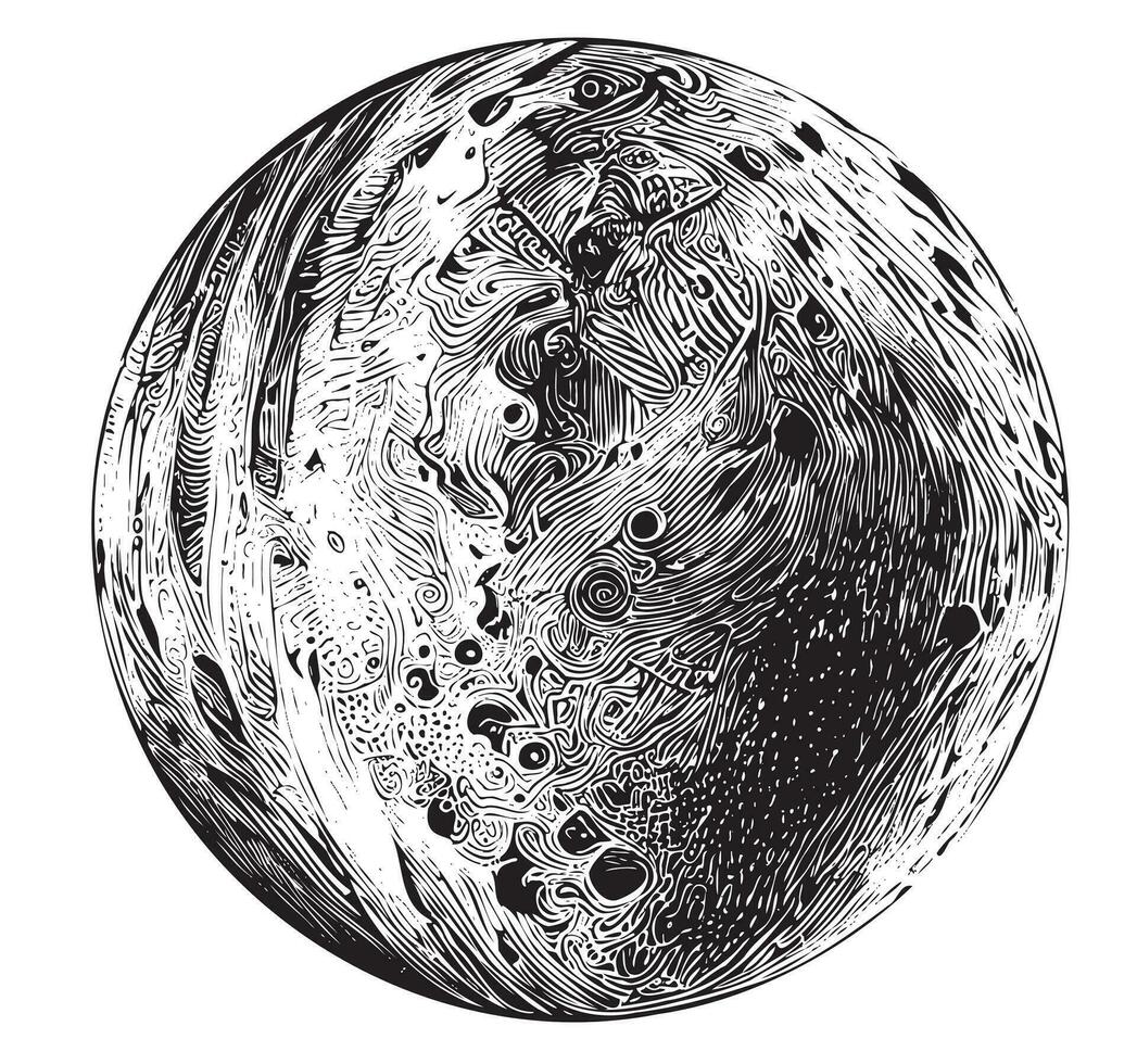 Mercury planet hand drawn sketch Space Vector illustration