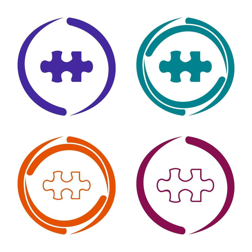 Unique Puzzle Piece Vector Icon