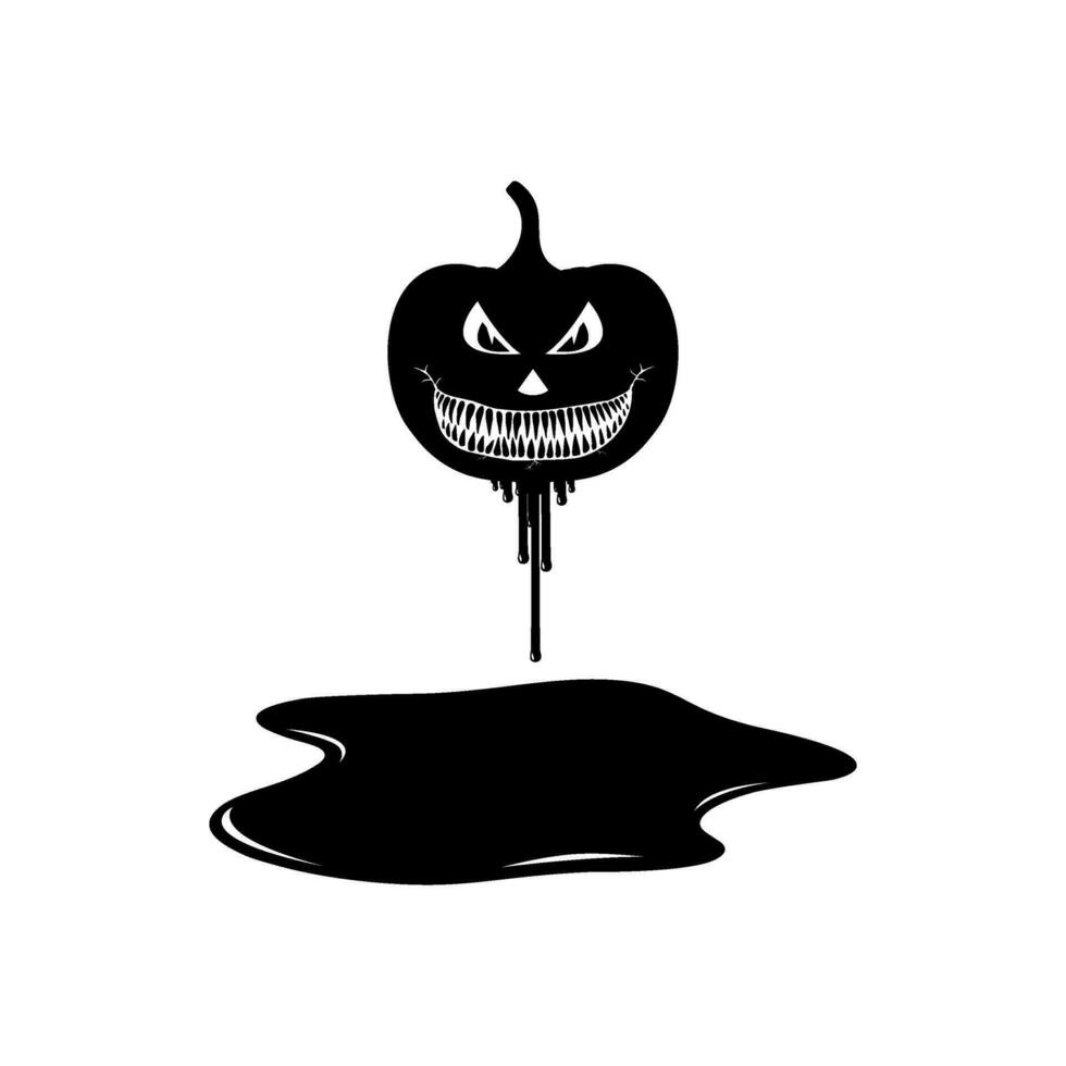 sangriento de miedo calabaza, lata utilizar para firmar, icono, símbolo y Víspera de Todos los Santos tema póster, Arte ilustración para película con género horror o misterio. vector ilustración