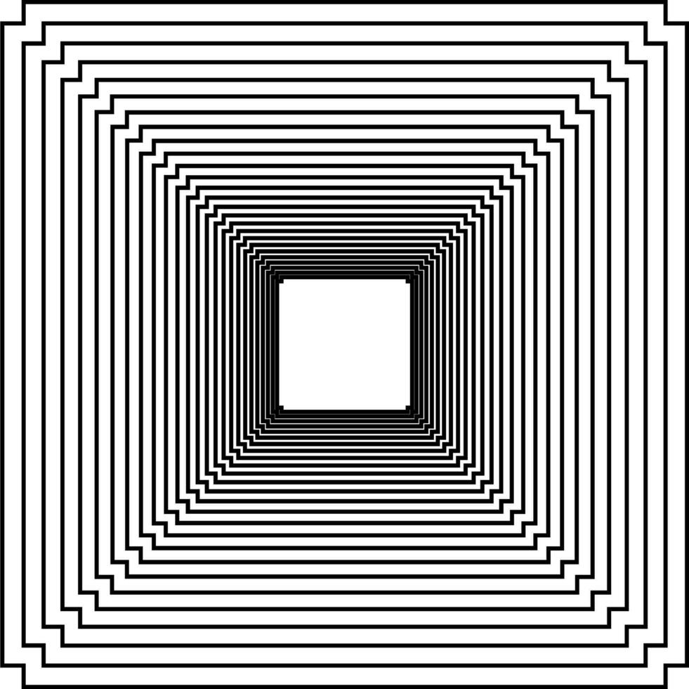 Visual of the Optical Illusion Created from Square Lines Composition, can use for Background, Decoration, Wallpaper, Tile, Carpet Pattern, Modern Motifs, Contemporary Ornate, or Graphic Design Element vector