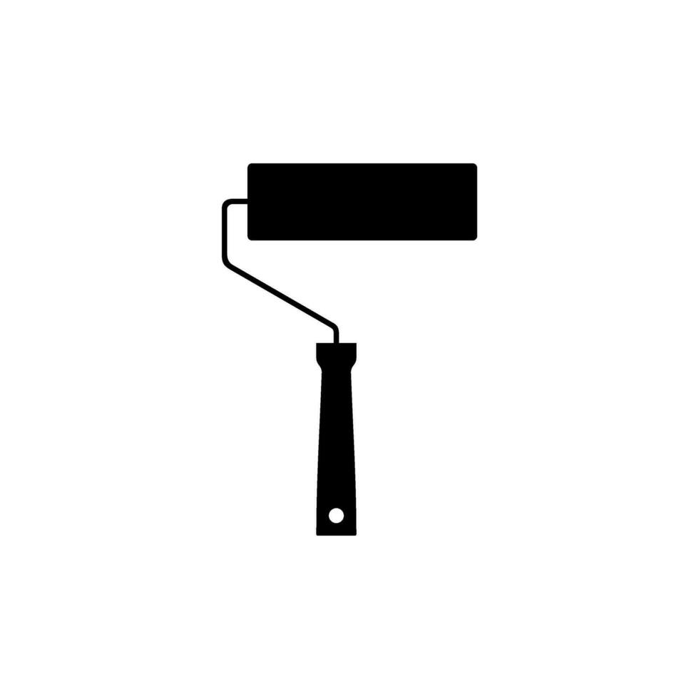 Paint Roller Silhouette, can use for Logo Gram, Pictogram, Apps, Art Illustration, Website or Graphic Design Element. Vector Illustration