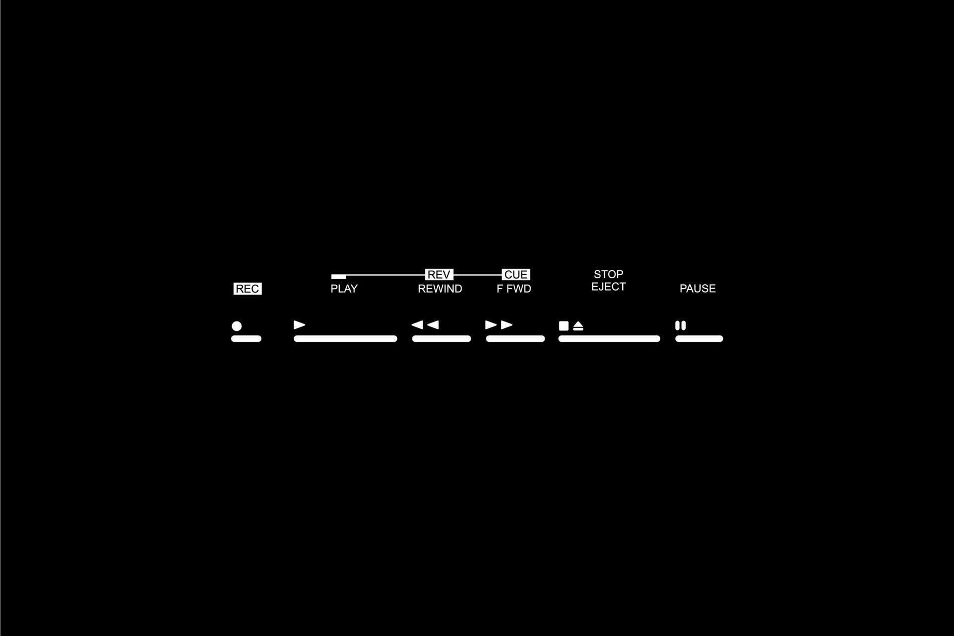 Silhouette of the Tape Deck Buttons, Records, Play, Fast, Forward