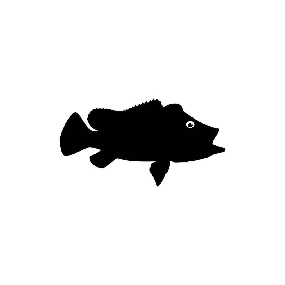 bajo pescado silueta, lata utilizar para Arte ilustración, logo gramo, pictograma, mascota, sitio web, o gráfico diseño elemento. vector ilustración