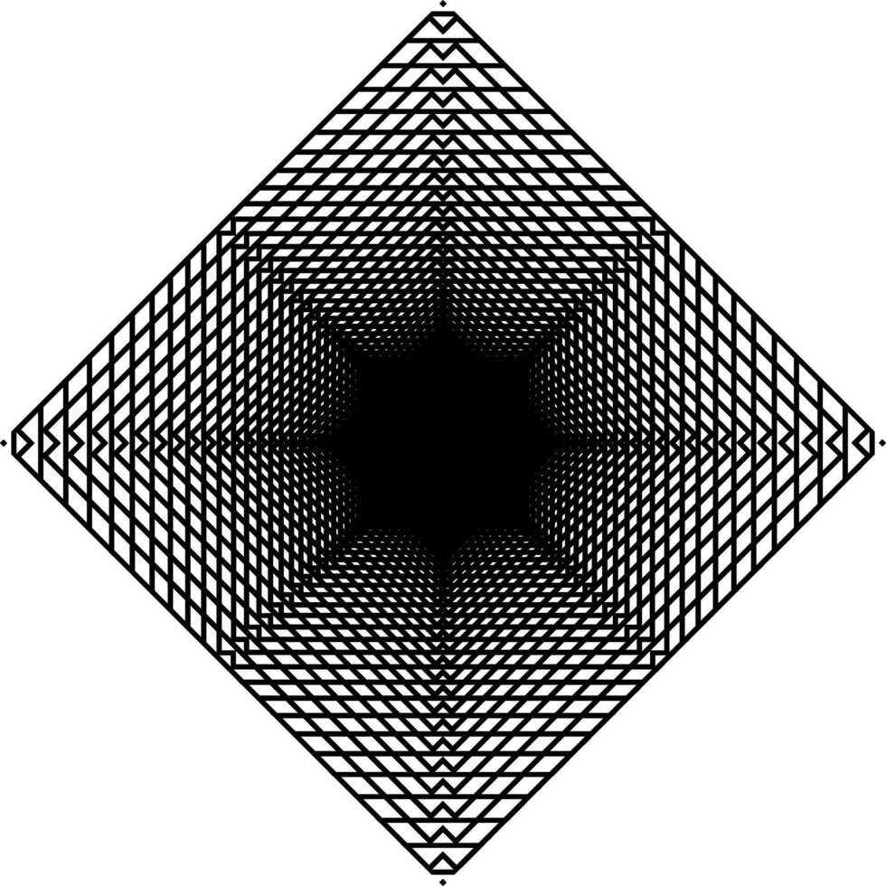 Visual of the Optical Illusion Created from Square Lines Composition, can use for Background, Decoration, Wallpaper, Tile, Carpet Pattern, Modern Motifs, Contemporary Ornate, or Graphic Design Element vector