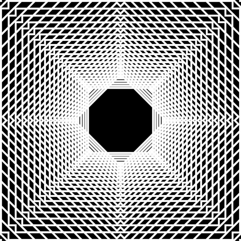 Visual of the Optical Illusion Created from Square Lines Composition, can use for Background, Decoration, Wallpaper, Tile, Carpet Pattern, Modern Motifs, Contemporary Ornate, or Graphic Design Element vector