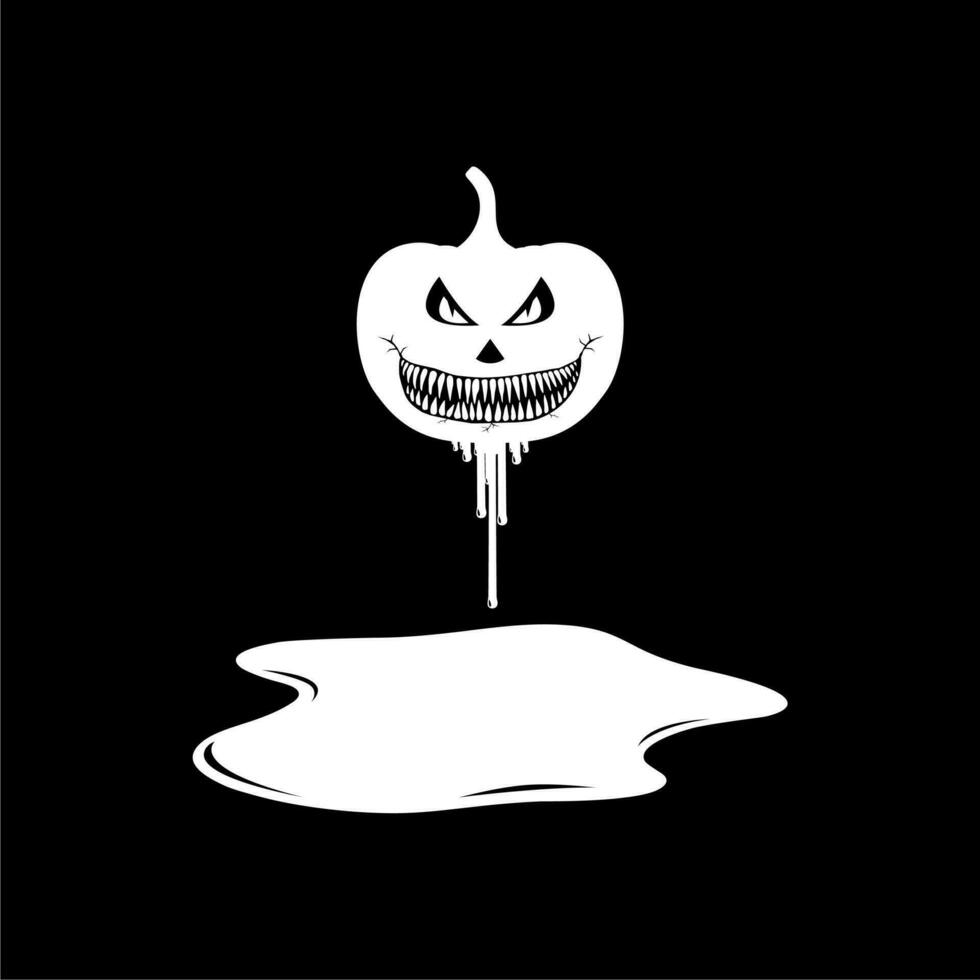 sangriento de miedo calabaza, lata utilizar para firmar, icono, símbolo y Víspera de Todos los Santos tema póster, Arte ilustración para película con género horror o misterio. vector ilustración