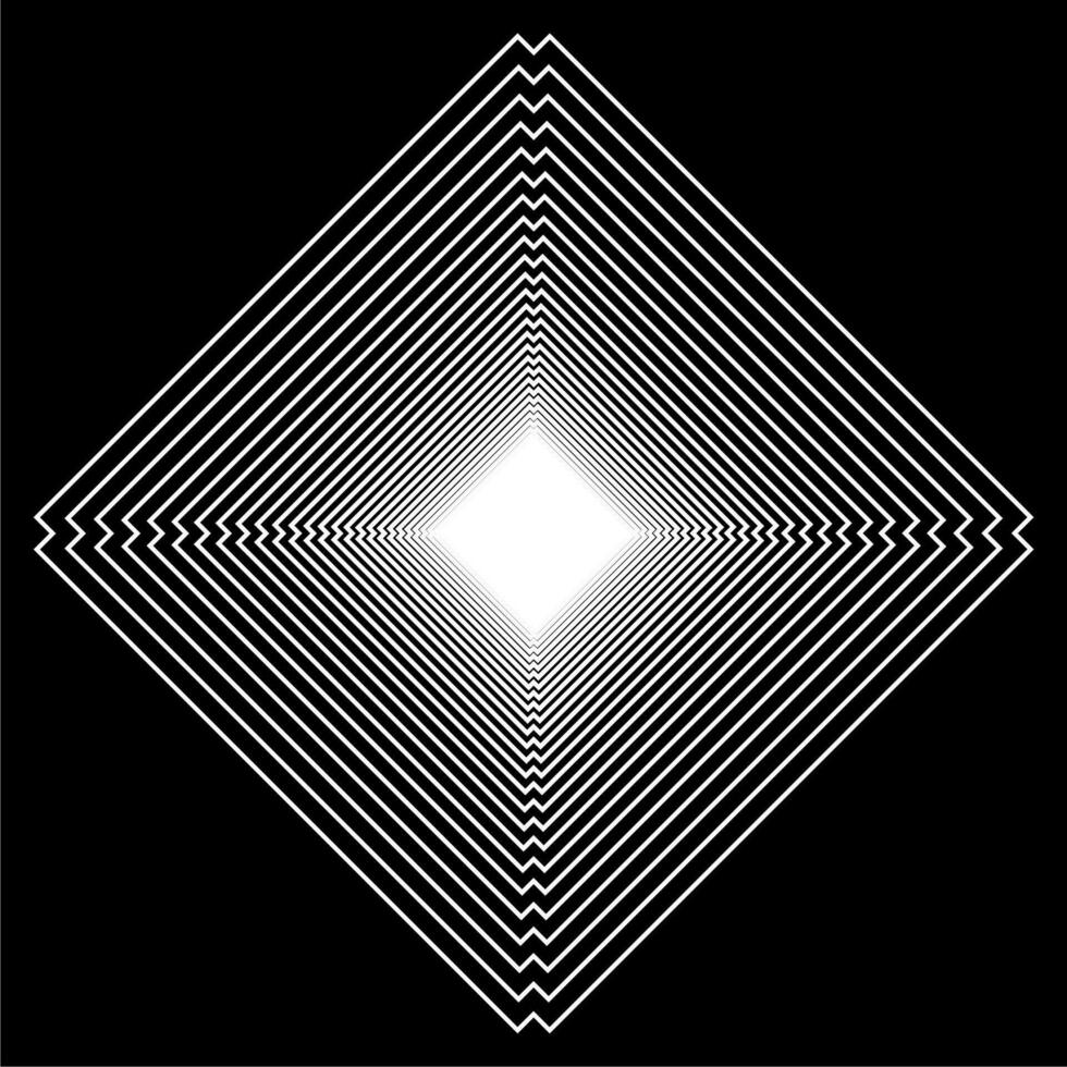 Visual of the Optical Illusion Created from Square Lines Composition, can use for Background, Decoration, Wallpaper, Tile, Carpet Pattern, Modern Motifs, Contemporary Ornate, or Graphic Design Element vector