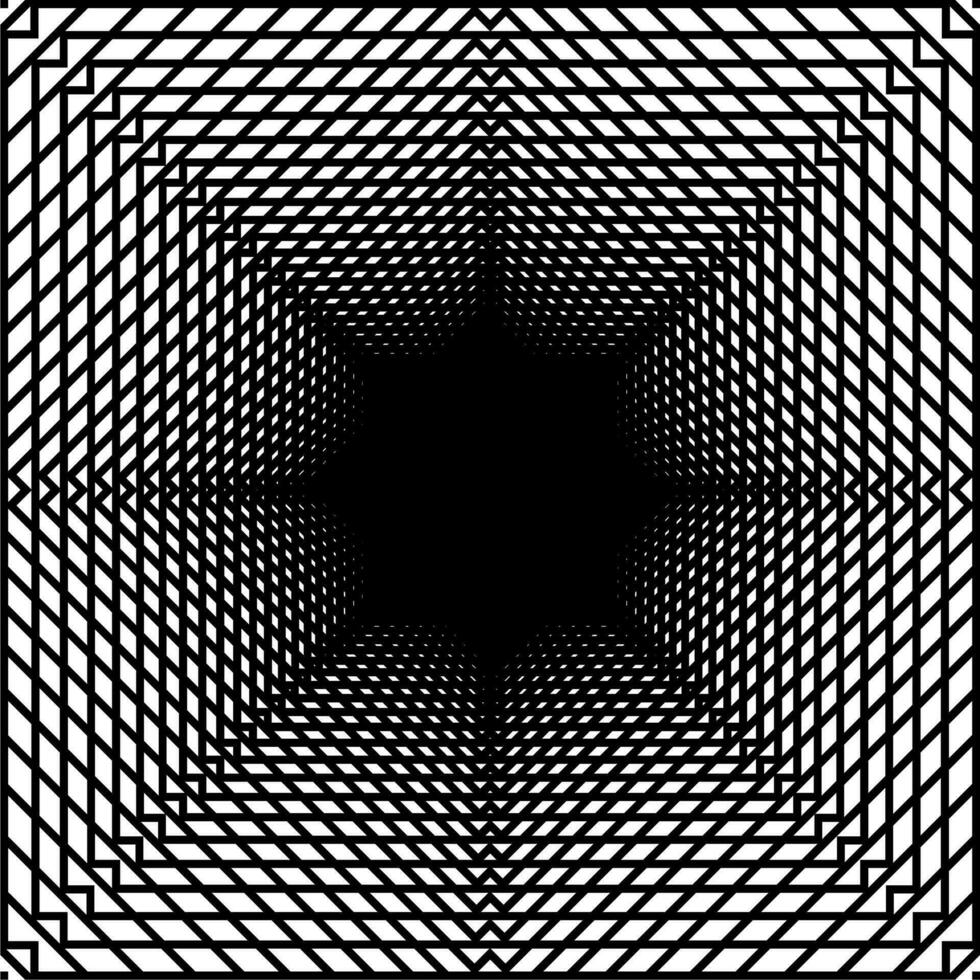 Visual of the Optical Illusion Created from Square Lines Composition, can use for Background, Decoration, Wallpaper, Tile, Carpet Pattern, Modern Motifs, Contemporary Ornate, or Graphic Design Element vector