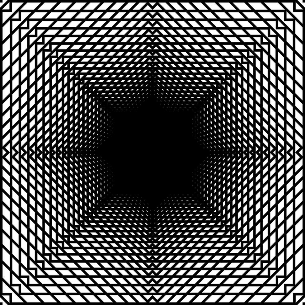 Visual of the Optical Illusion Created from Square Lines Composition, can use for Background, Decoration, Wallpaper, Tile, Carpet Pattern, Modern Motifs, Contemporary Ornate, or Graphic Design Element vector