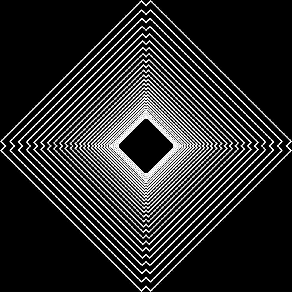 Visual of the Optical Illusion Created from Square Lines Composition, can use for Background, Decoration, Wallpaper, Tile, Carpet Pattern, Modern Motifs, Contemporary Ornate, or Graphic Design Element vector