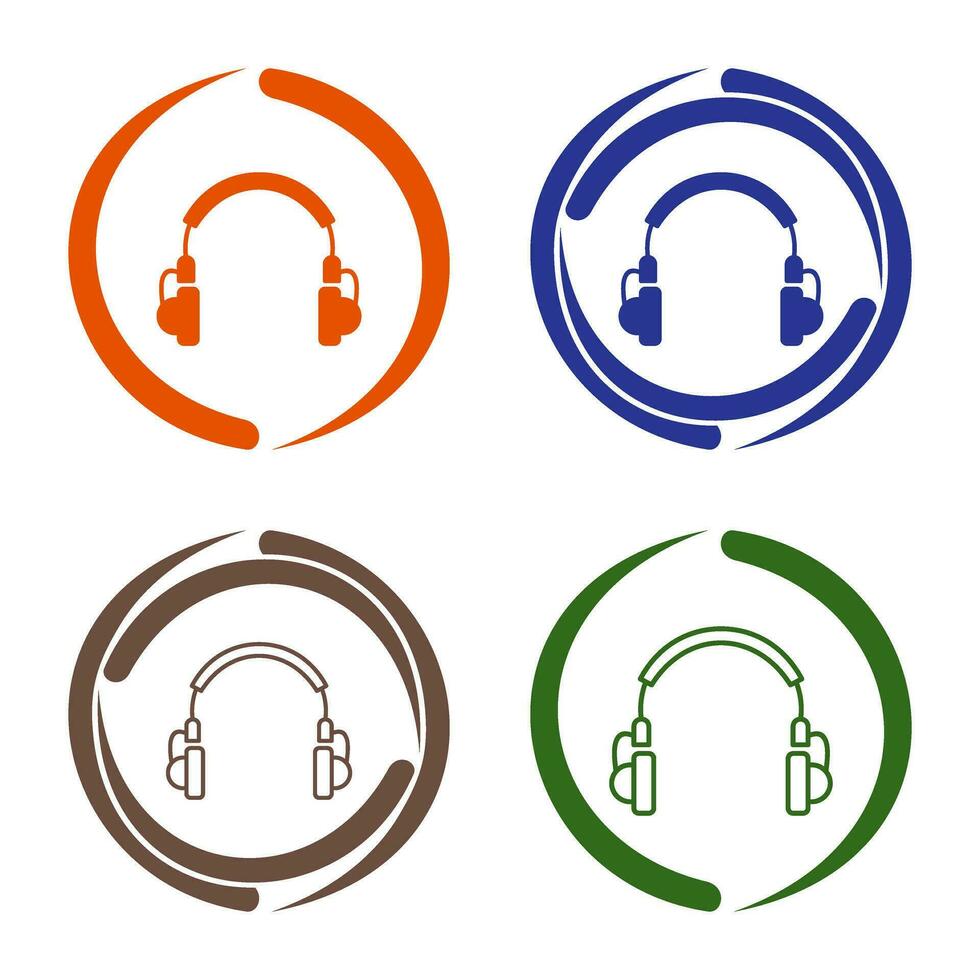 icono de vector de auriculares únicos