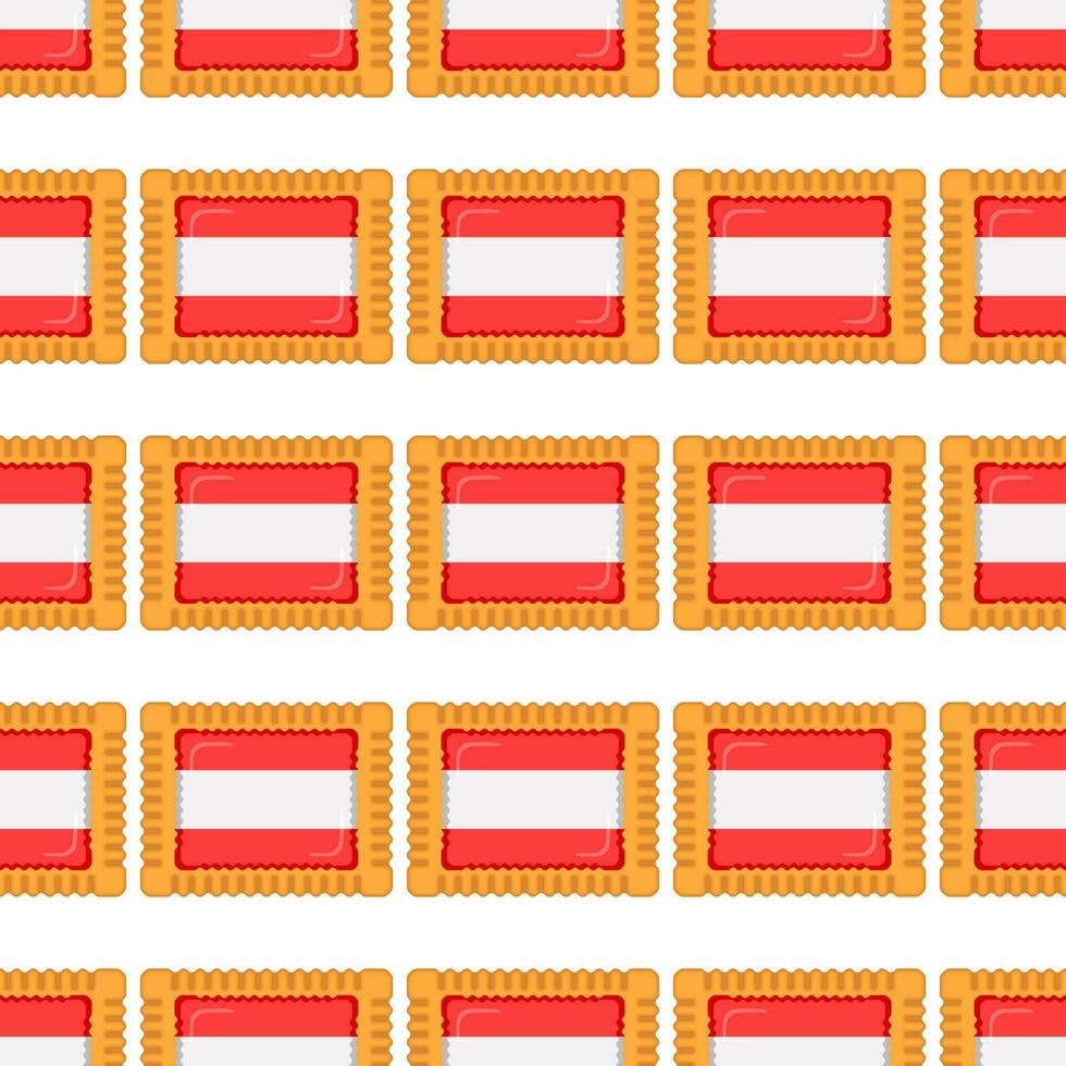 Pattern cookie with flag country Latvia in tasty biscuit vector