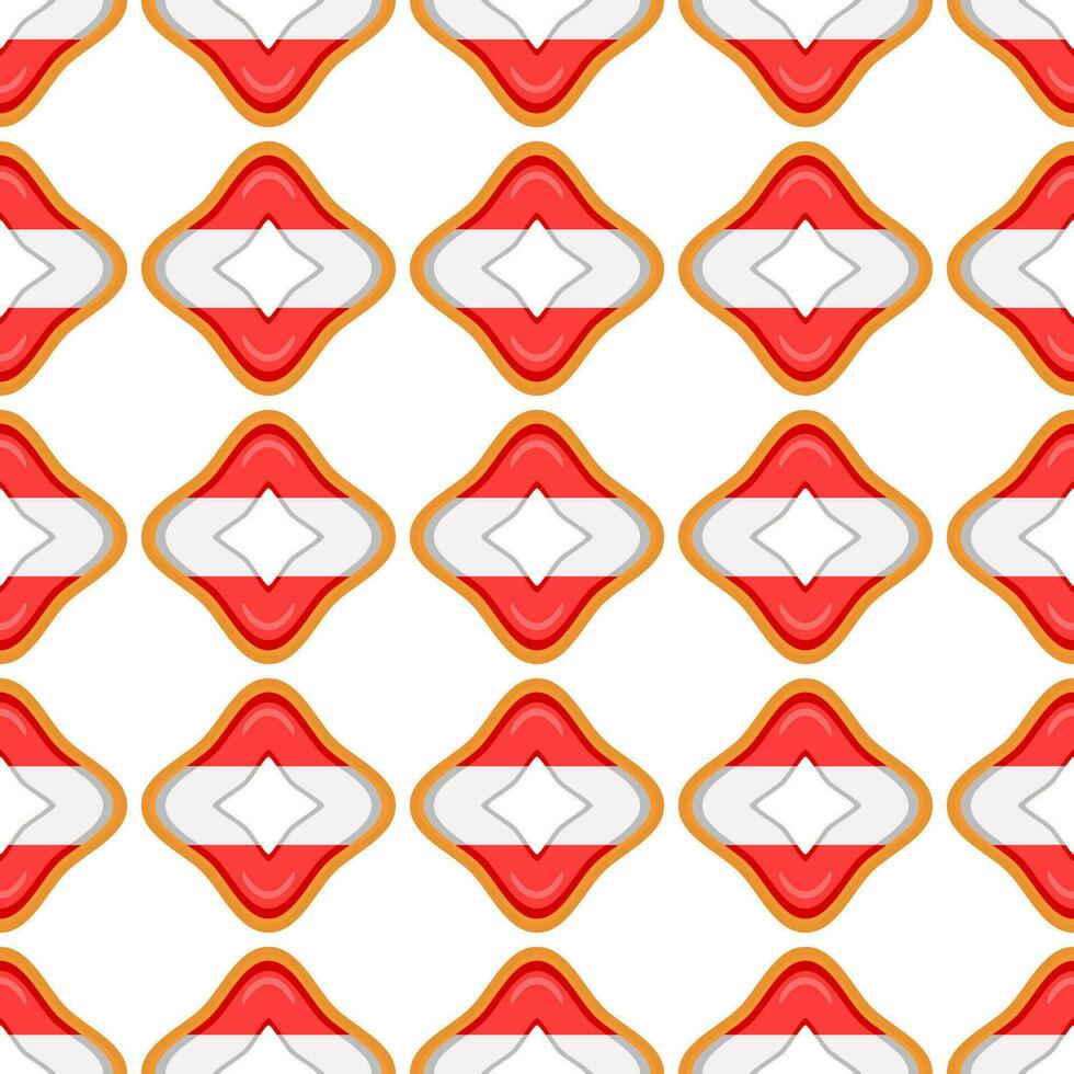 Pattern cookie with flag country Latvia in tasty biscuit vector