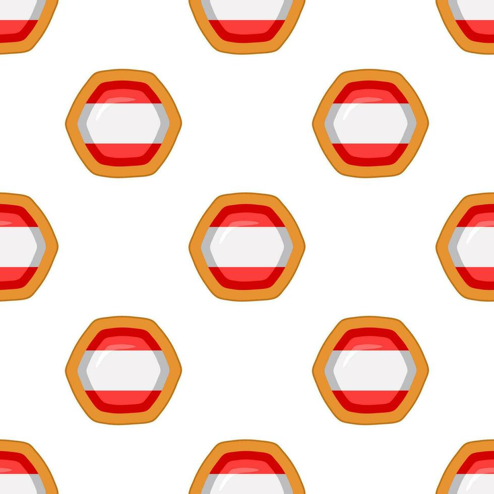 Pattern cookie with flag country Latvia in tasty biscuit vector