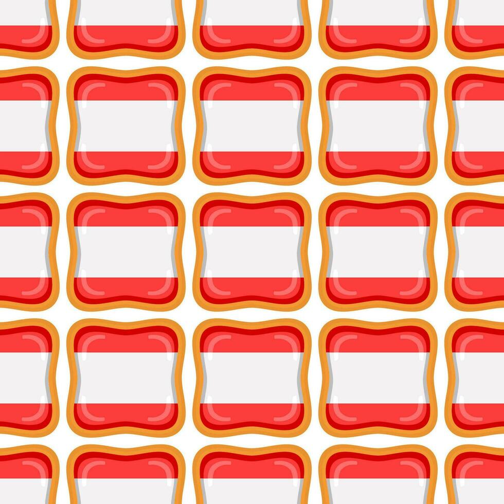Pattern cookie with flag country Latvia in tasty biscuit vector