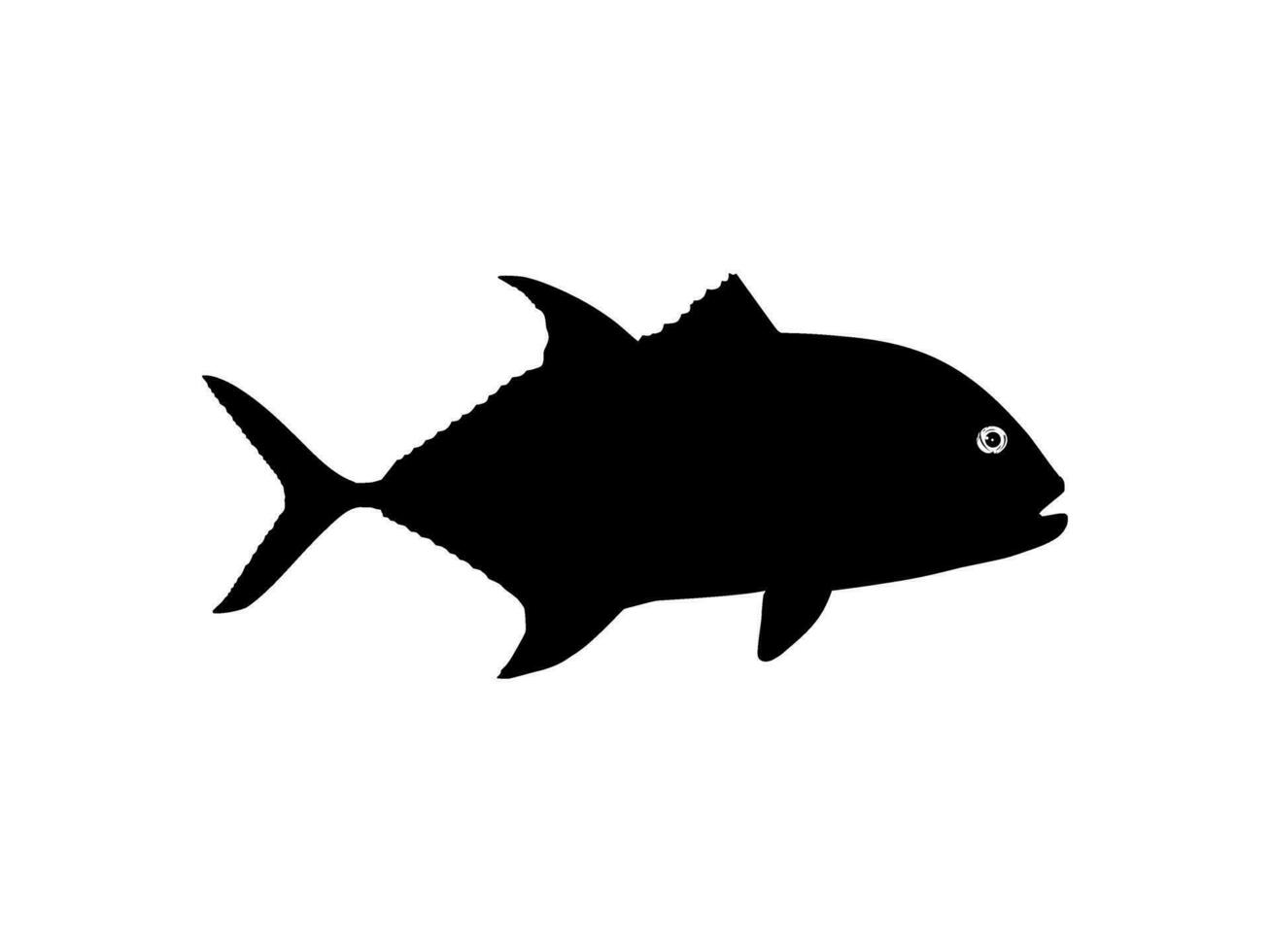 The giant trevally 'Caranx ignobilis', also known as the lowly trevally, barrier trevally, ronin jack, giant kingfish, GT Fish, or ulua, is a species of large marine fish classified in the jack family vector