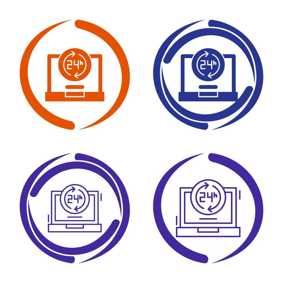 24 Hours Vector Icon