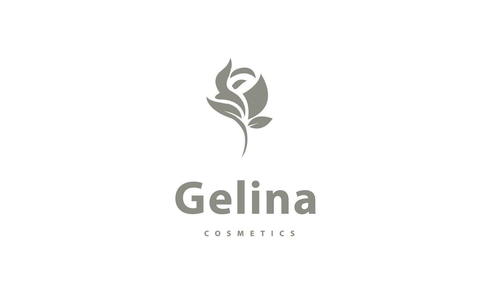 Flower Logo abstract Beauty Spa salon Cosmetics brand Linear style. Looped Leaves Logotype design vector Luxury Fashion template.