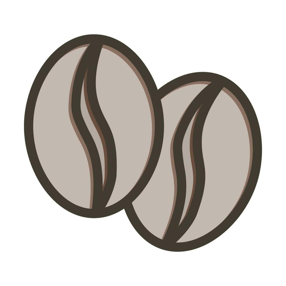 Bean Vector Thick Line Filled Colors Icon For Personal And Commercial Use.