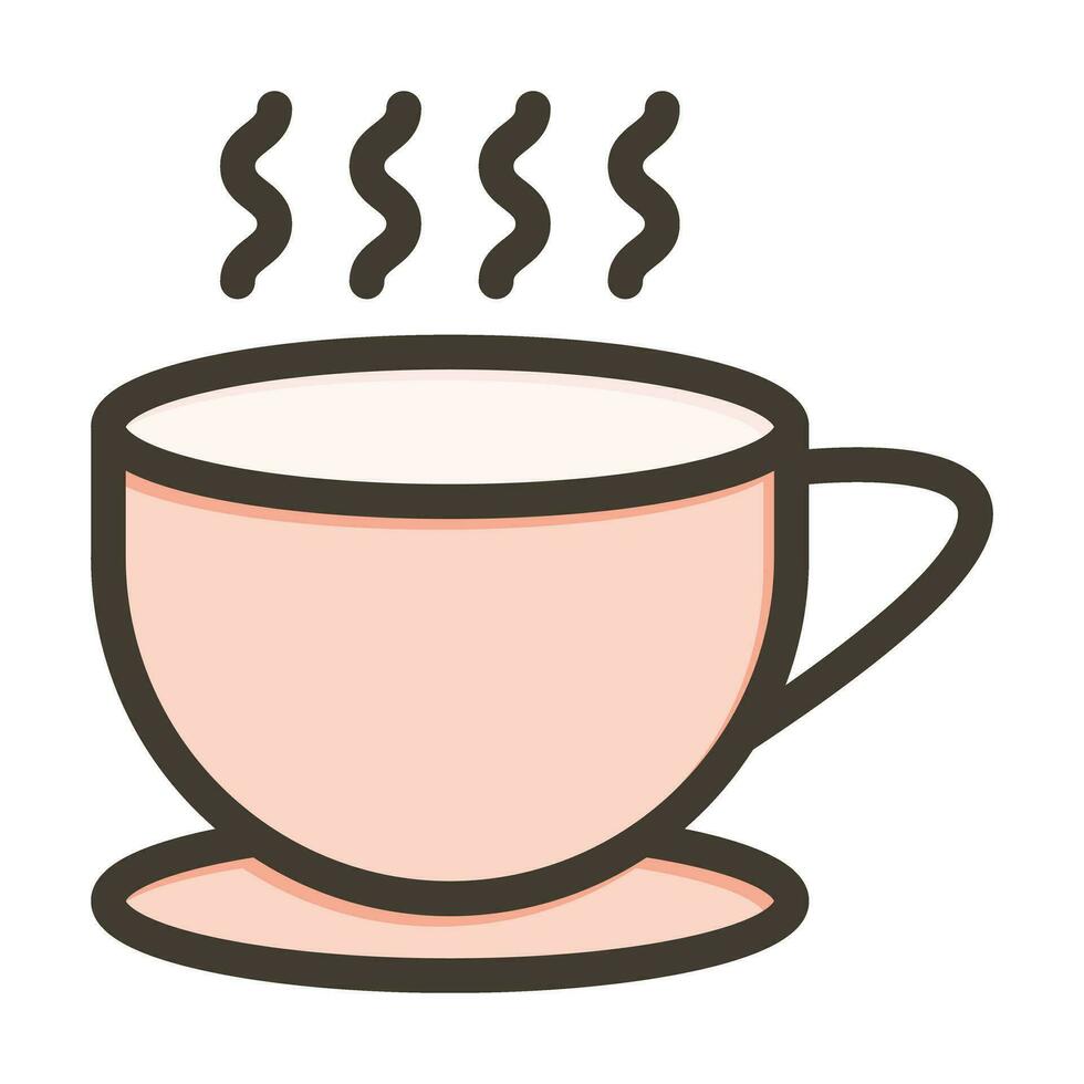 Coffee Cup Vector Thick Line Filled Colors Icon For Personal And Commercial Use.