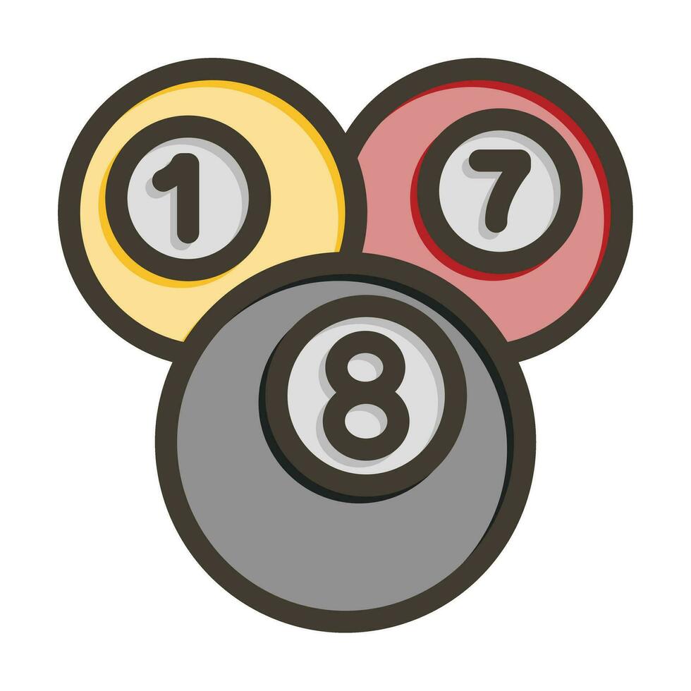 Snooker Vector Thick Line Filled Colors Icon For Personal And Commercial Use.