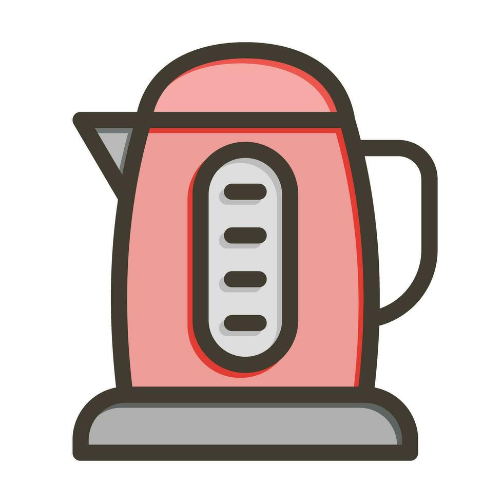 Kettle Vector Thick Line Filled Colors Icon For Personal And Commercial Use.