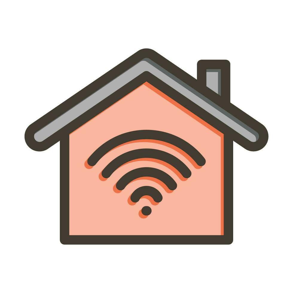 Smart Home Vector Thick Line Filled Colors Icon For Personal And Commercial Use.