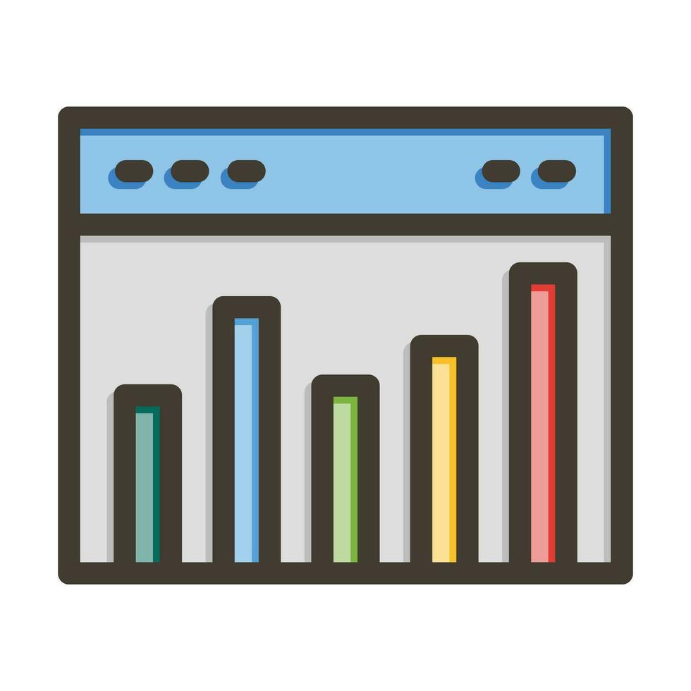 Statistics Vector Thick Line Filled Colors Icon For Personal And Commercial Use.