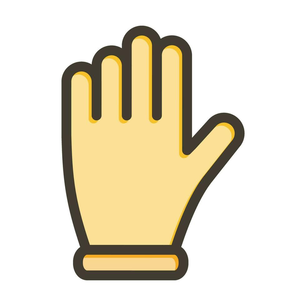 Glove Vector Thick Line Filled Colors Icon For Personal And Commercial Use.