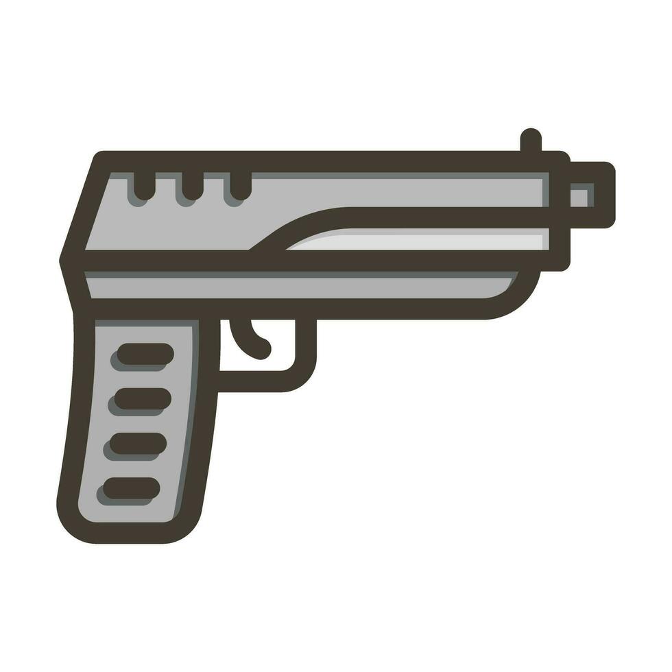 Gun Vector Thick Line Filled Colors Icon For Personal And Commercial Use.