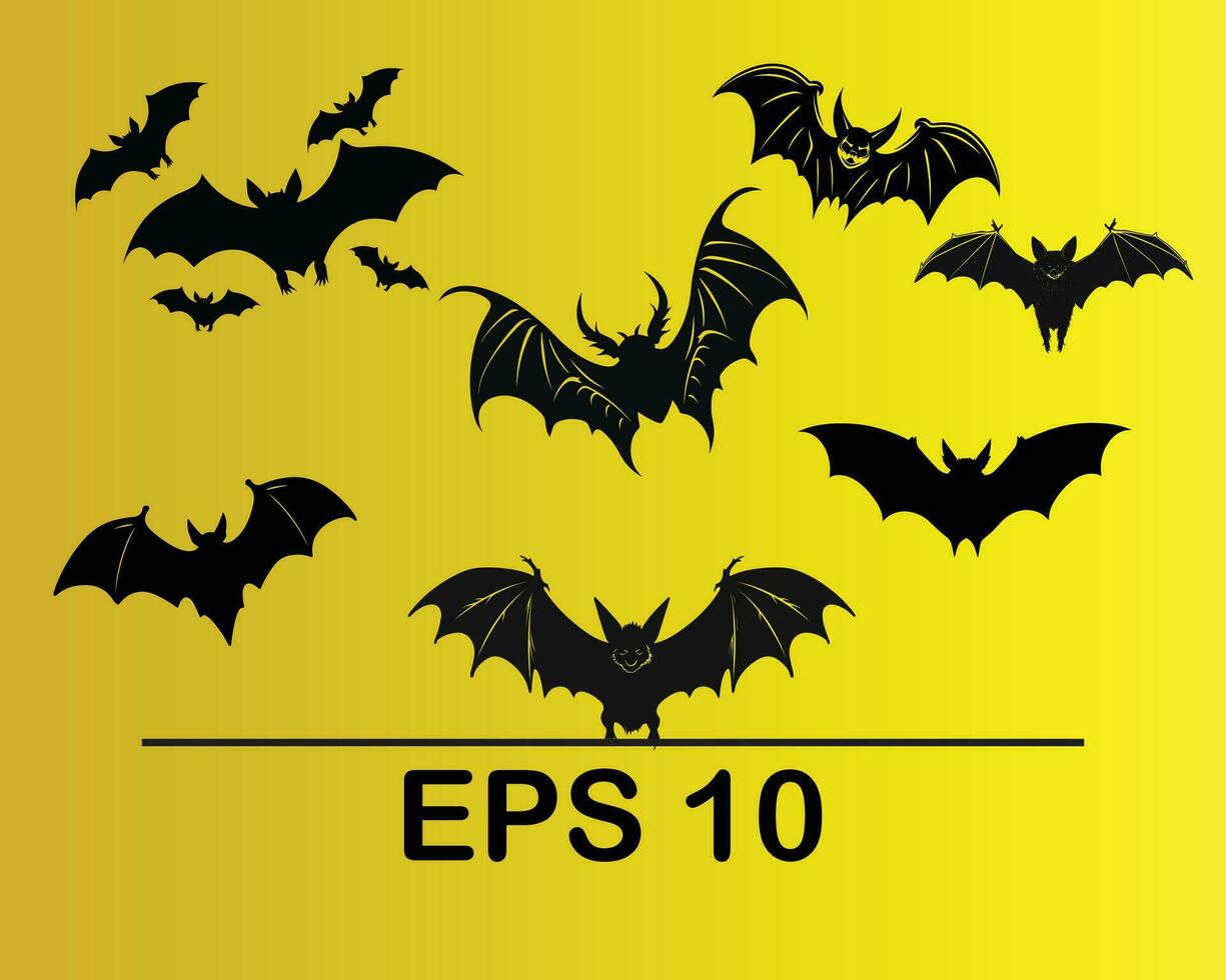 Spooky Swarm of Bats Flying on a Halloween Night vector