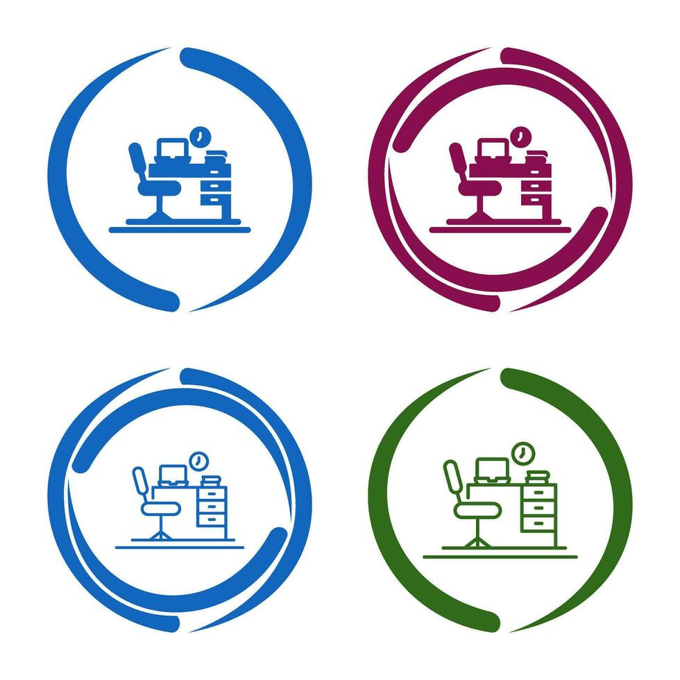 Office Desk Vector Icon