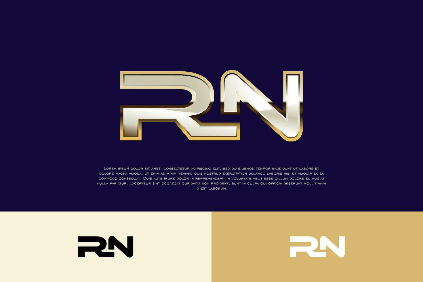 RN Initial Modern Luxury Logo Template for Business vector