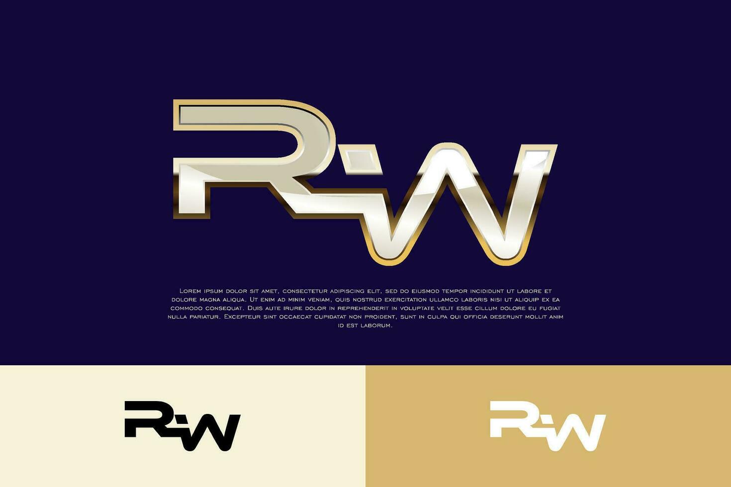 RW Initial Modern Luxury Logo Template for Business vector