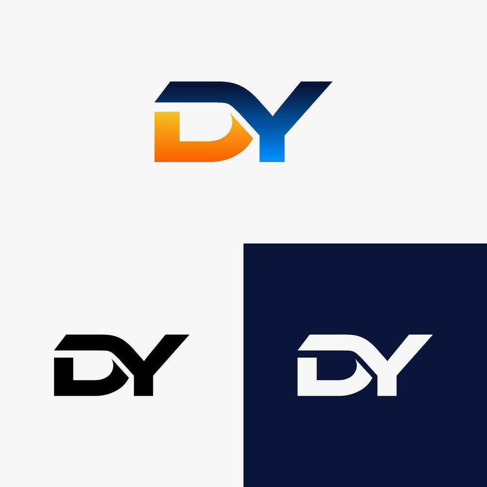 DY Initial Logo Letter with Colorful Gradient Style vector