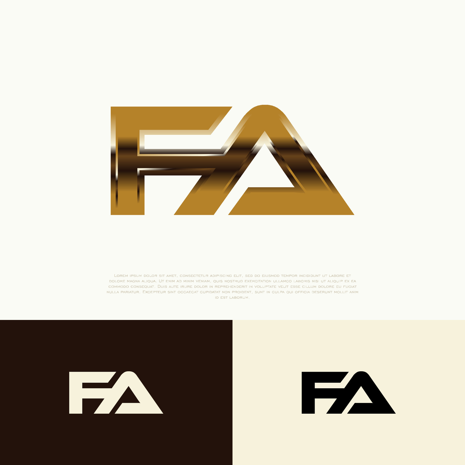 FA Initial Modern Logo Exclusive Template for Brand Identity 29590774 ...