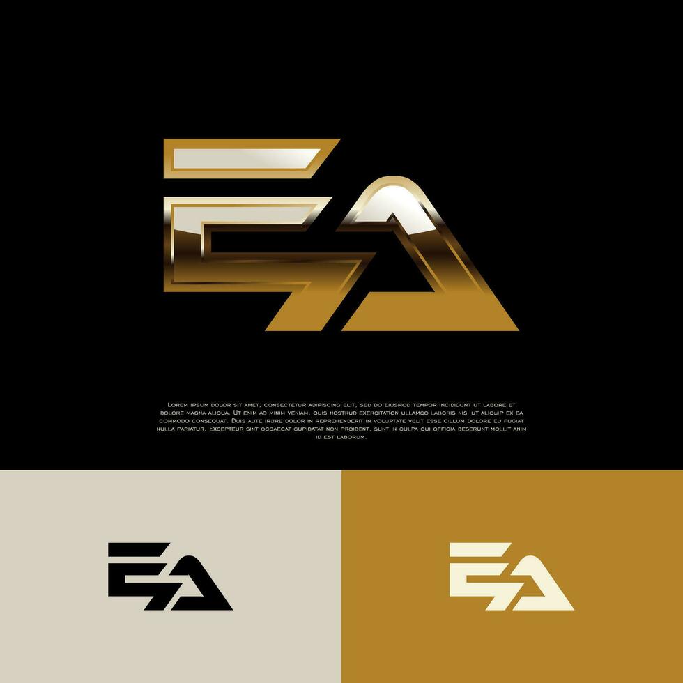 logo letra alfabético inicial ea vector