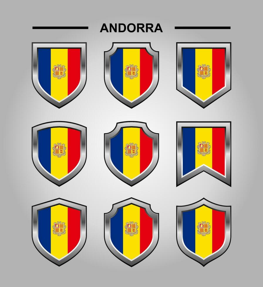 andorra nacional emblemas bandera con lujo proteger vector