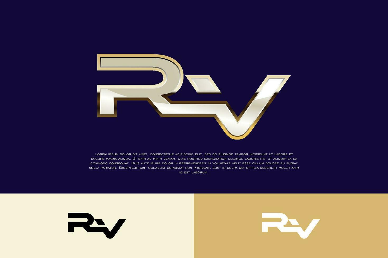 RV Initial Modern Luxury Logo Template for Business vector