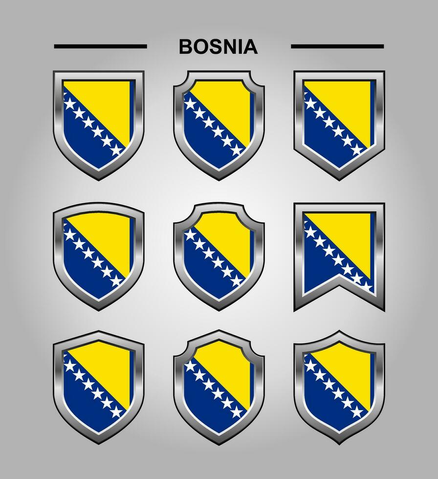 bosnia nacional emblemas bandera con lujo proteger vector