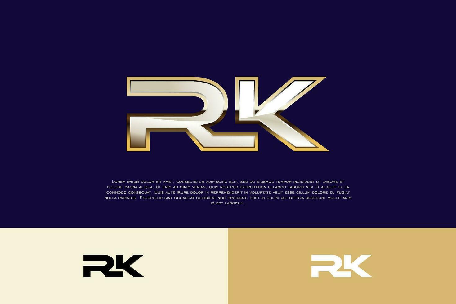 RK Initial Modern Luxury Logo Template for Business vector