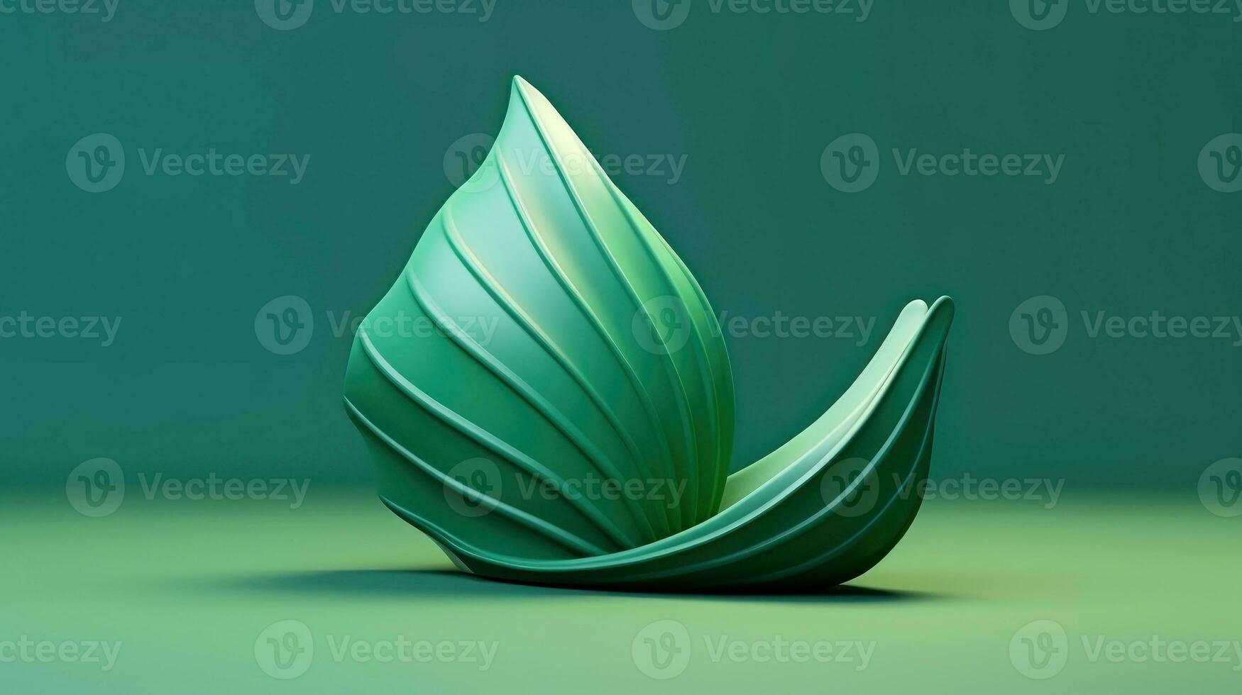 3d mockup leaf of tree and plant. Ecology, bio and natural products concept, Close up view of leaves composition, minimal style, Generative AI illustration photo