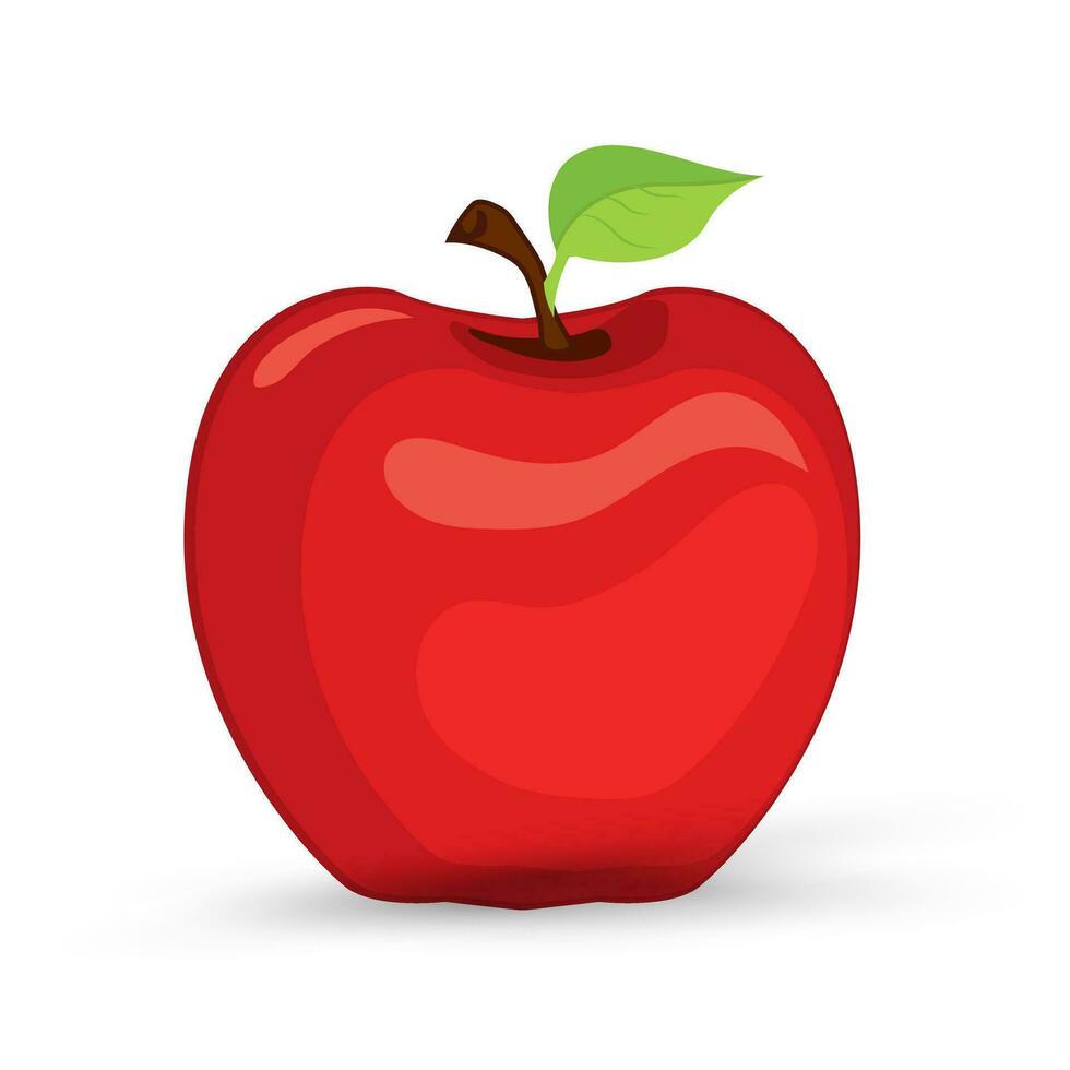 A juicy red apple fruit icon vector. Red apple fruit object, element on isolated white background vector