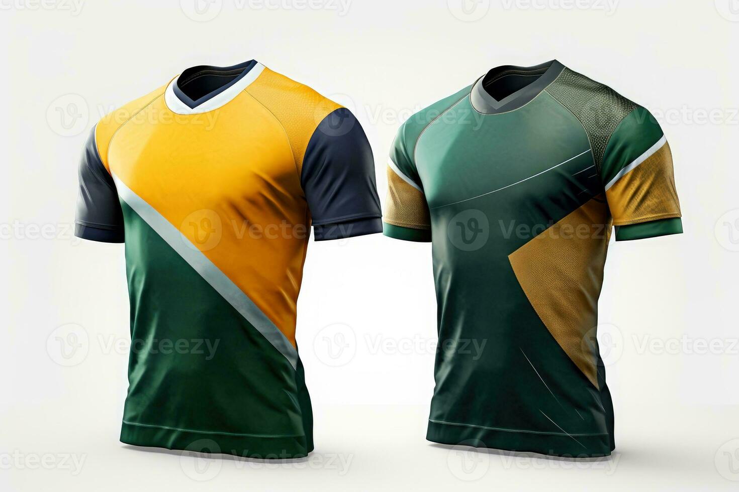 Mockup sports football team uniforms multicolors shirt, Generative AI illustration photo