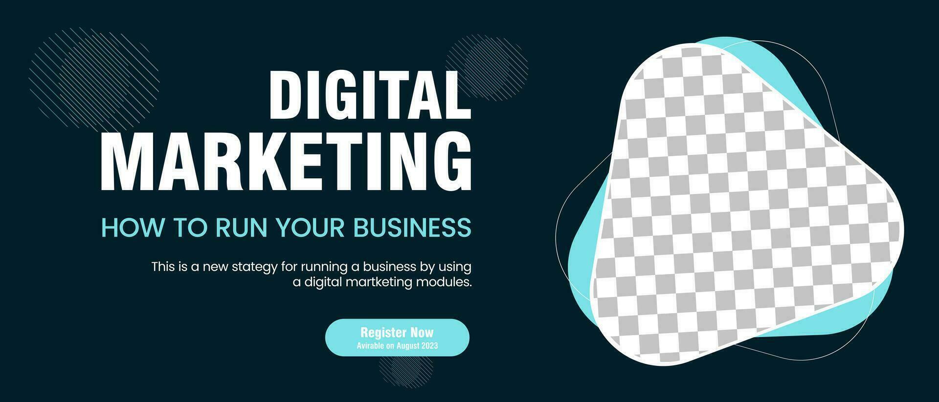 Light blue on dark BG for Business webinar social media post template, and modern digital Marketing banner template design vector