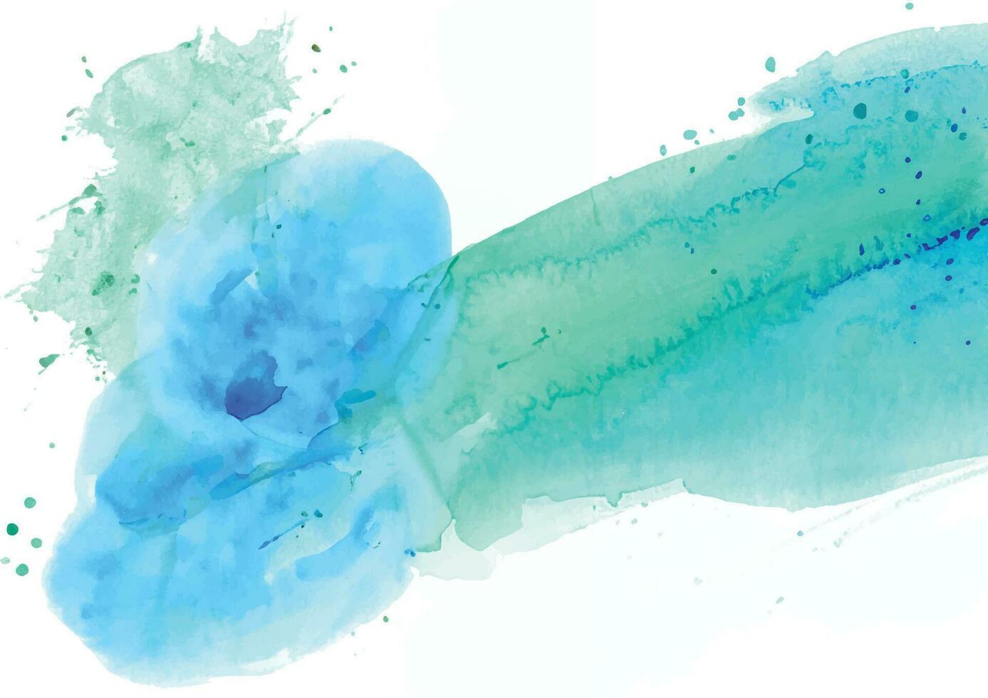 Hand draw blue brush stroke watercolor design vector