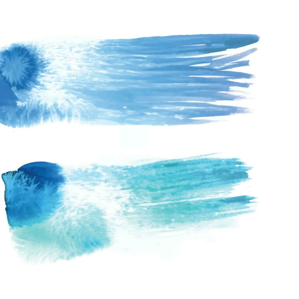Hand draw blue brush stroke watercolor design vector