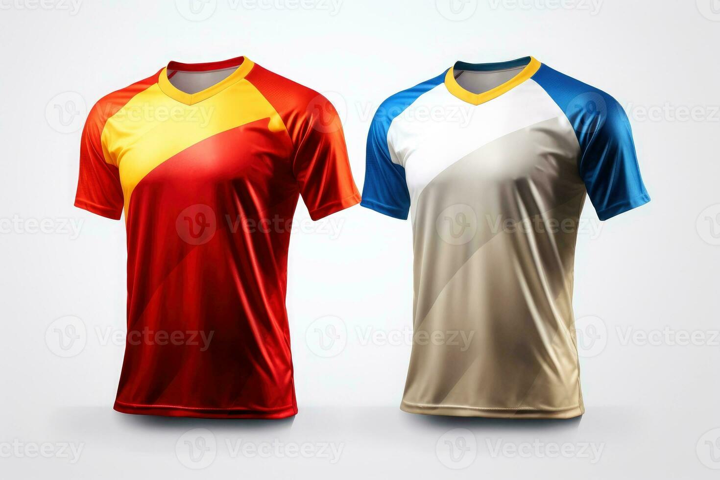 Mockup sports football team uniforms multicolors shirt, Generative AI illustration photo